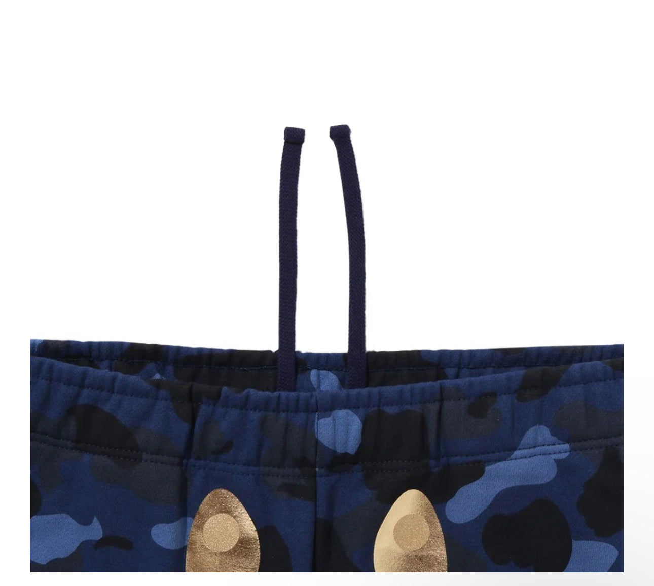 A BATHING APE MEN COLOR CAMO SHARK SWEAT PANTS (NAVY)